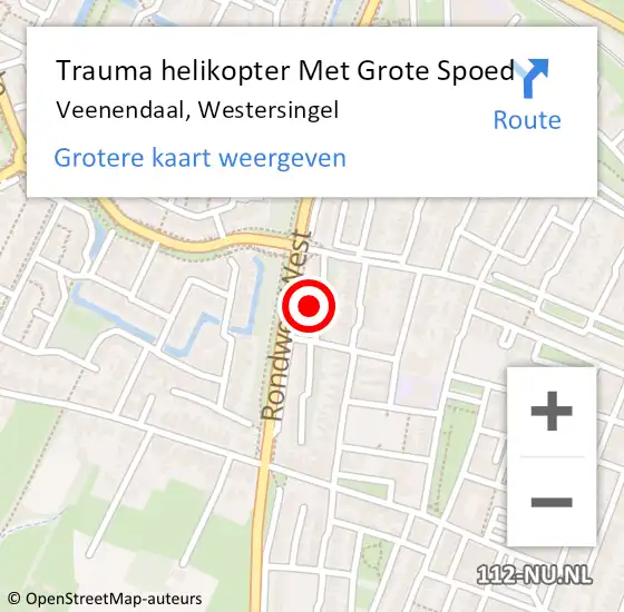 Locatie op kaart van de 112 melding: Trauma helikopter Met Grote Spoed Naar Veenendaal, Westersingel op 5 juni 2024 15:47