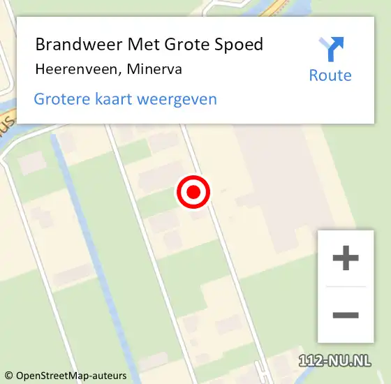 Locatie op kaart van de 112 melding: Brandweer Met Grote Spoed Naar Heerenveen, Minerva op 5 juni 2024 15:48