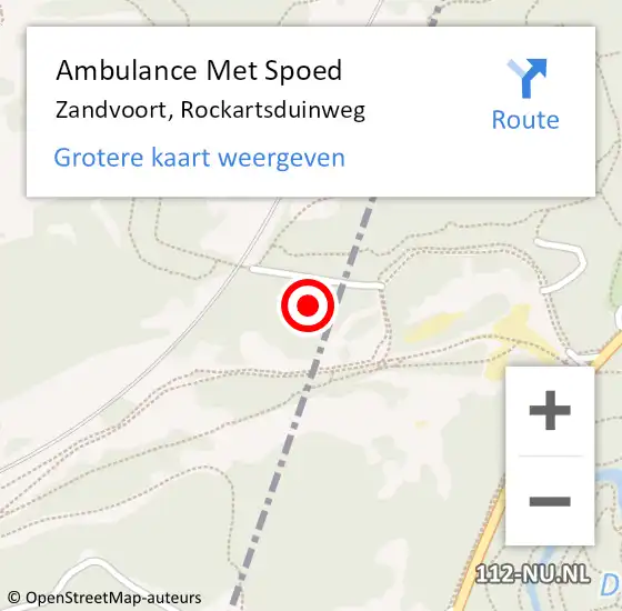 Locatie op kaart van de 112 melding: Ambulance Met Spoed Naar Zandvoort, Rockartsduinweg op 5 juni 2024 15:51