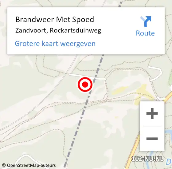 Locatie op kaart van de 112 melding: Brandweer Met Spoed Naar Zandvoort, Rockartsduinweg op 5 juni 2024 15:54