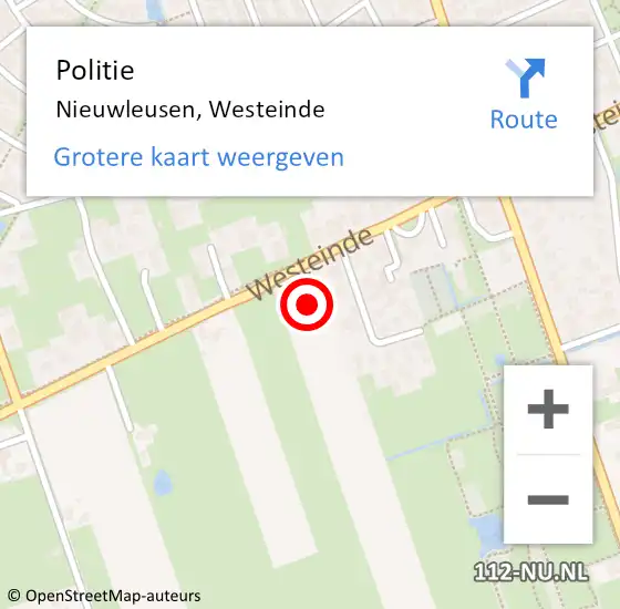 Locatie op kaart van de 112 melding: Politie Nieuwleusen, Westeinde op 5 juni 2024 16:02