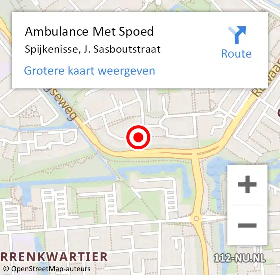 Locatie op kaart van de 112 melding: Ambulance Met Spoed Naar Spijkenisse, J. Sasboutstraat op 5 juni 2024 16:13