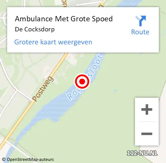 Locatie op kaart van de 112 melding: Ambulance Met Grote Spoed Naar De Cocksdorp op 5 juni 2024 16:22