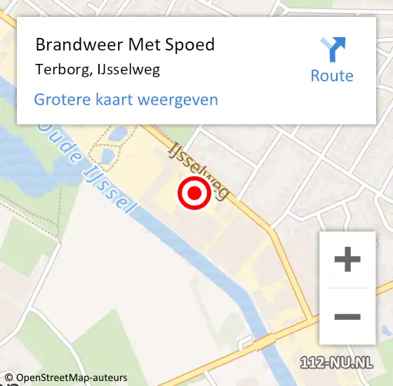 Locatie op kaart van de 112 melding: Brandweer Met Spoed Naar Terborg, IJsselweg op 5 juni 2024 16:29