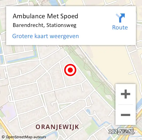 Locatie op kaart van de 112 melding: Ambulance Met Spoed Naar Barendrecht, Stationsweg op 5 juni 2024 17:36