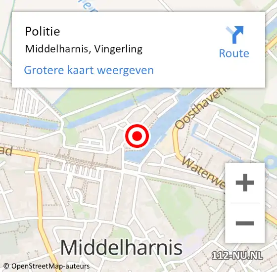 Locatie op kaart van de 112 melding: Politie Middelharnis, Vingerling op 5 juni 2024 17:38