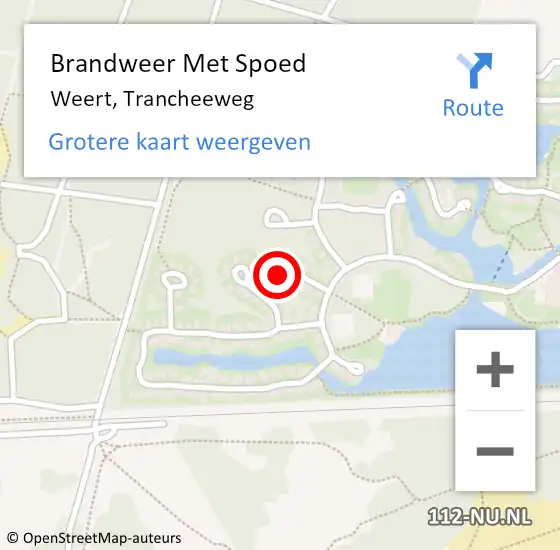 Locatie op kaart van de 112 melding: Brandweer Met Spoed Naar Weert, Trancheeweg op 5 juni 2024 18:16