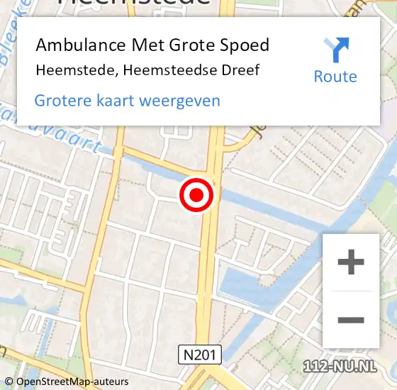Locatie op kaart van de 112 melding: Ambulance Met Grote Spoed Naar Heemstede, Heemsteedse Dreef op 5 juni 2024 18:21