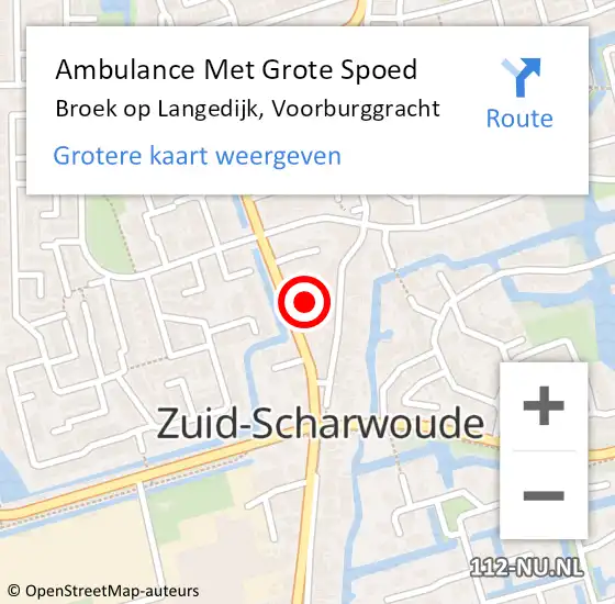 Locatie op kaart van de 112 melding: Ambulance Met Grote Spoed Naar Broek op Langedijk, Voorburggracht op 5 juni 2024 19:10