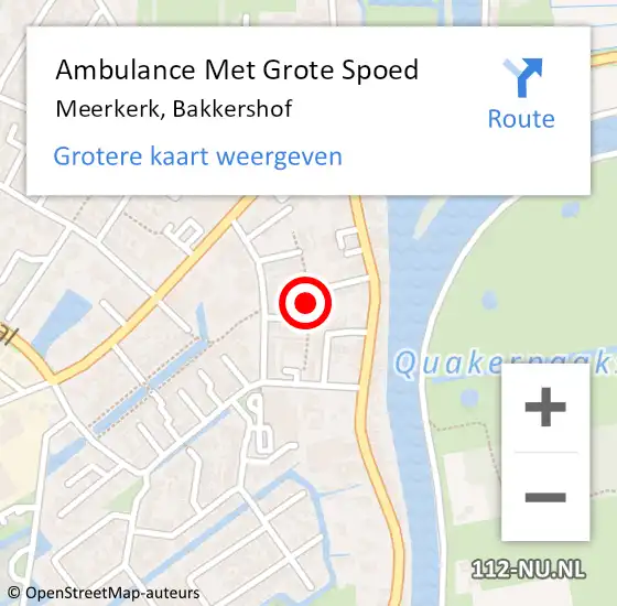 Locatie op kaart van de 112 melding: Ambulance Met Grote Spoed Naar Meerkerk, Bakkershof op 5 juni 2024 19:14