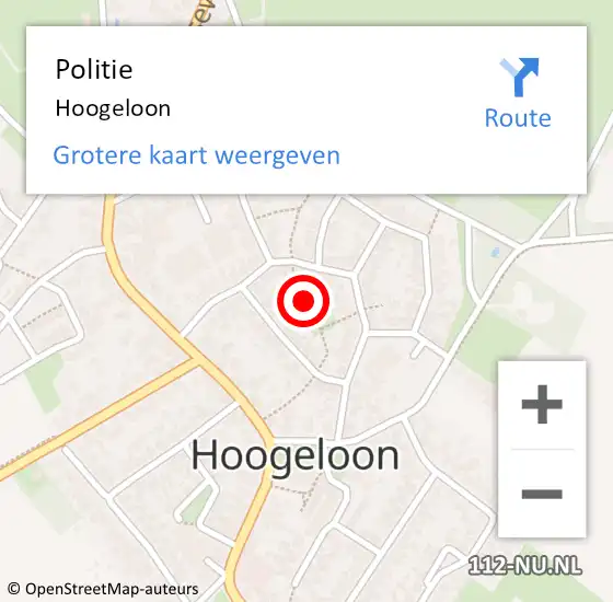 Locatie op kaart van de 112 melding: Politie Hoogeloon op 5 juni 2024 19:20