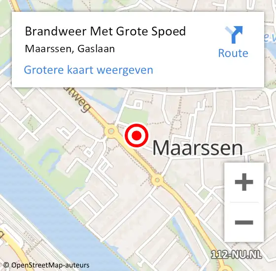 Locatie op kaart van de 112 melding: Brandweer Met Grote Spoed Naar Maarssen, Gaslaan op 5 juni 2024 19:42