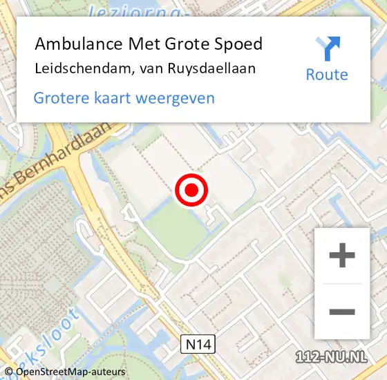 Locatie op kaart van de 112 melding: Ambulance Met Grote Spoed Naar Leidschendam, van Ruysdaellaan op 5 juni 2024 20:13