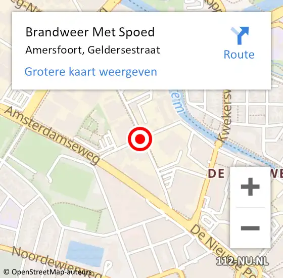 Locatie op kaart van de 112 melding: Brandweer Met Spoed Naar Amersfoort, Geldersestraat op 8 oktober 2014 13:26