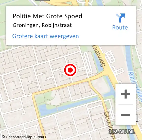 Locatie op kaart van de 112 melding: Politie Met Grote Spoed Naar Groningen, Robijnstraat op 5 juni 2024 20:20