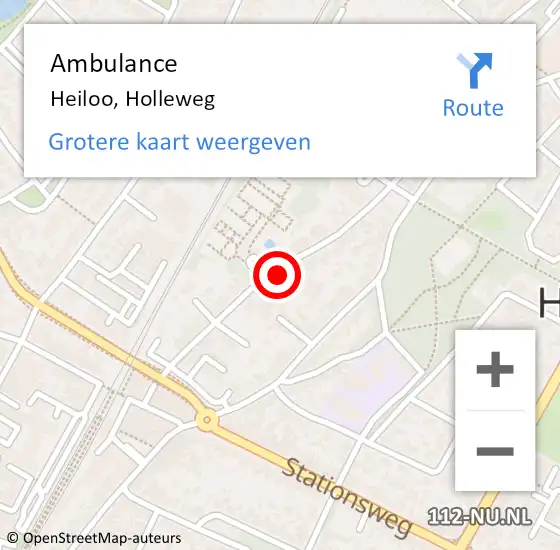 Locatie op kaart van de 112 melding: Ambulance Heiloo, Holleweg op 5 juni 2024 21:03