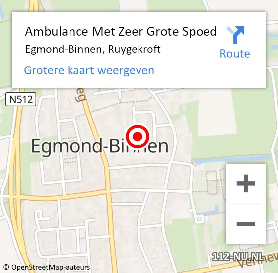 Locatie op kaart van de 112 melding: Ambulance Met Zeer Grote Spoed Naar Egmond-Binnen, Ruygekroft op 5 juni 2024 22:00