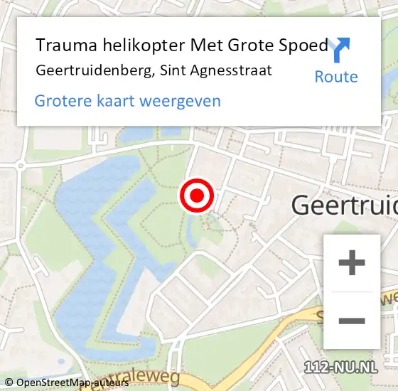 Locatie op kaart van de 112 melding: Trauma helikopter Met Grote Spoed Naar Geertruidenberg, Sint Agnesstraat op 5 juni 2024 22:22