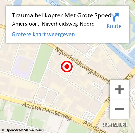 Locatie op kaart van de 112 melding: Trauma helikopter Met Grote Spoed Naar Amersfoort, Nijverheidsweg-Noord op 5 juni 2024 22:45