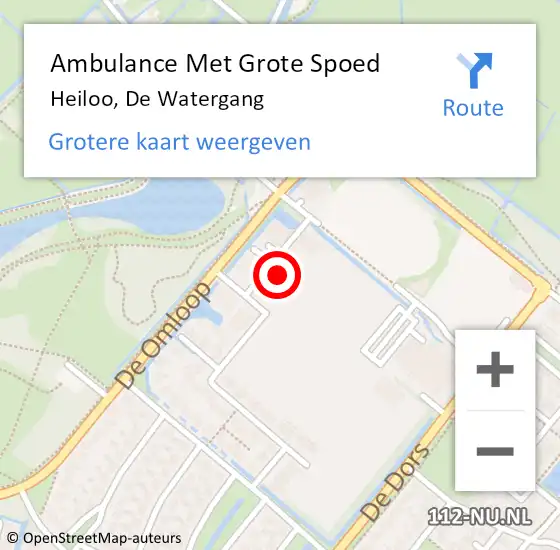 Locatie op kaart van de 112 melding: Ambulance Met Grote Spoed Naar Heiloo, De Watergang op 5 juni 2024 23:39