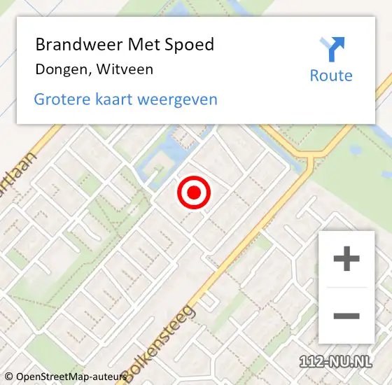 Locatie op kaart van de 112 melding: Brandweer Met Spoed Naar Dongen, Witveen op 6 juni 2024 00:54