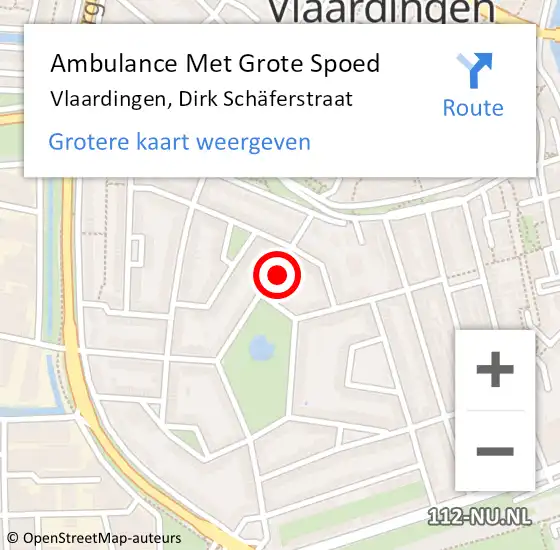 Locatie op kaart van de 112 melding: Ambulance Met Grote Spoed Naar Vlaardingen, Dirk Schäferstraat op 6 juni 2024 01:32