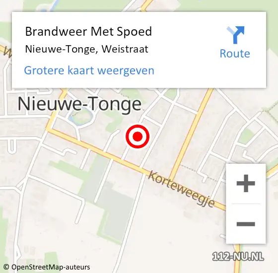 Locatie op kaart van de 112 melding: Brandweer Met Spoed Naar Nieuwe-Tonge, Weistraat op 6 juni 2024 01:45