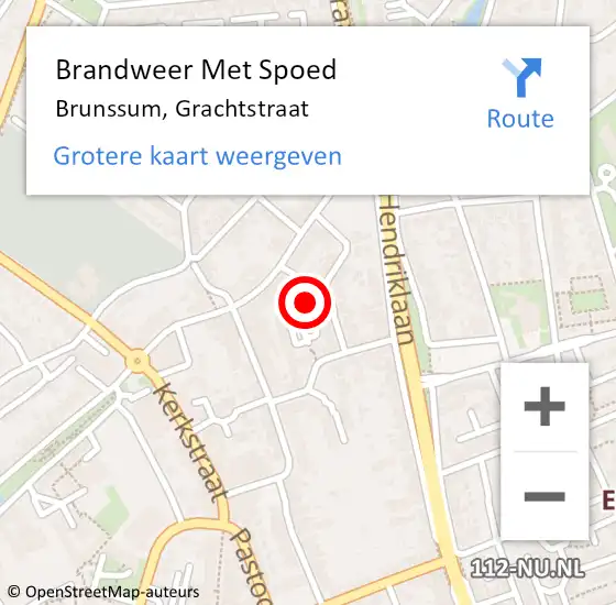 Locatie op kaart van de 112 melding: Brandweer Met Spoed Naar Brunssum, Grachtstraat op 6 juni 2024 02:20