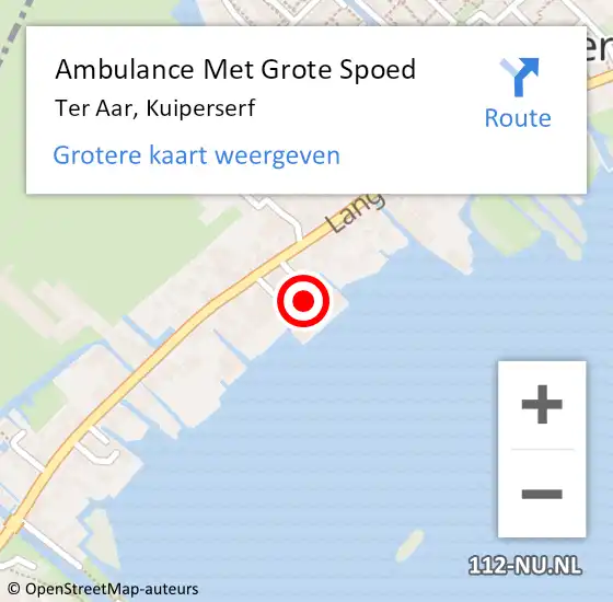 Locatie op kaart van de 112 melding: Ambulance Met Grote Spoed Naar Ter Aar, Kuiperserf op 6 juni 2024 02:32