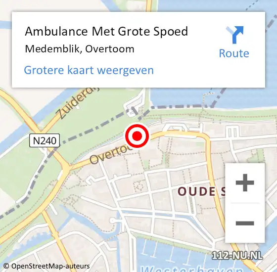 Locatie op kaart van de 112 melding: Ambulance Met Grote Spoed Naar Medemblik, Overtoom op 6 juni 2024 03:20