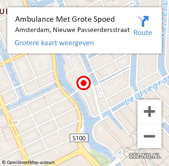 Locatie op kaart van de 112 melding: Ambulance Met Grote Spoed Naar Amsterdam, Nieuwe Passeerdersstraat op 6 juni 2024 05:36