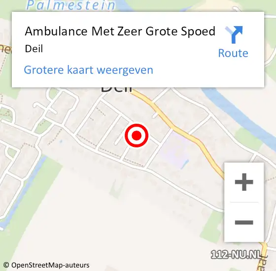 Locatie op kaart van de 112 melding: Ambulance Met Zeer Grote Spoed Naar Deil op 6 juni 2024 06:46