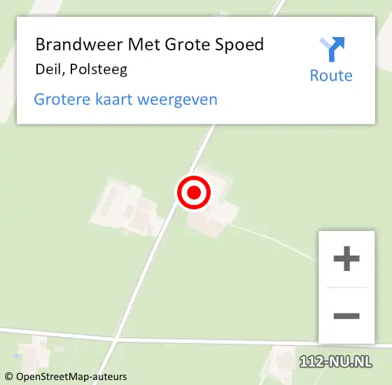 Locatie op kaart van de 112 melding: Brandweer Met Grote Spoed Naar Deil, Polsteeg op 6 juni 2024 06:46