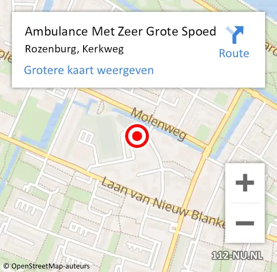 Locatie op kaart van de 112 melding: Ambulance Met Zeer Grote Spoed Naar Rozenburg, Kerkweg op 6 juni 2024 07:31