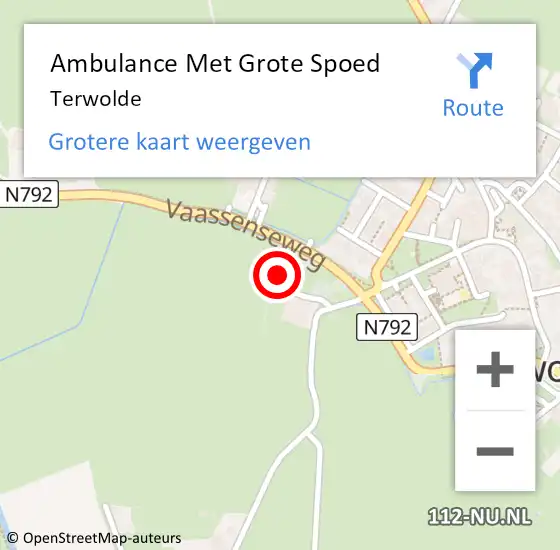 Locatie op kaart van de 112 melding: Ambulance Met Grote Spoed Naar Terwolde op 6 juni 2024 07:34