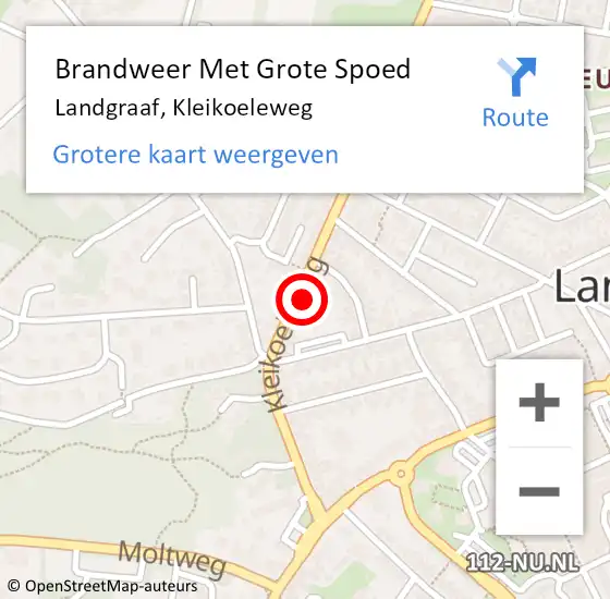 Locatie op kaart van de 112 melding: Brandweer Met Grote Spoed Naar Landgraaf, Kleikoeleweg op 6 juni 2024 08:28