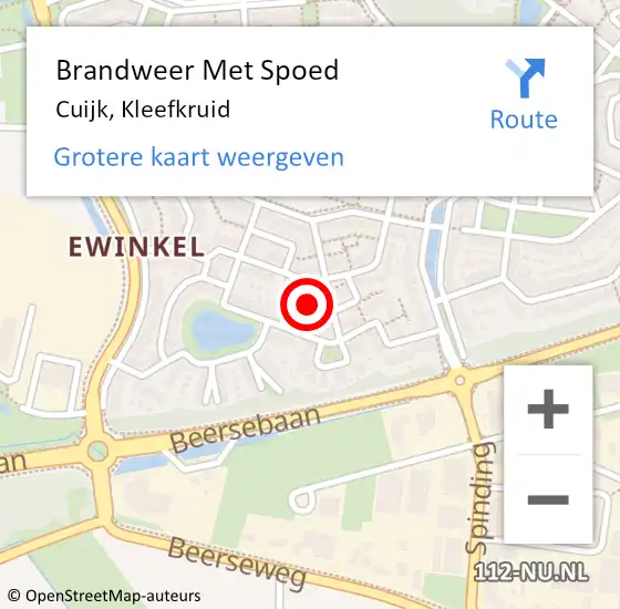 Locatie op kaart van de 112 melding: Brandweer Met Spoed Naar Cuijk, Kleefkruid op 6 juni 2024 08:53