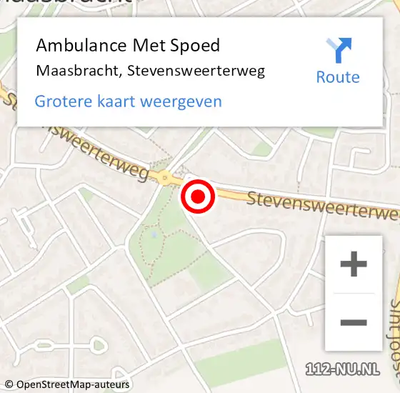 Locatie op kaart van de 112 melding: Ambulance Met Spoed Naar Maasbracht, Stevensweerterweg op 6 juni 2024 08:57