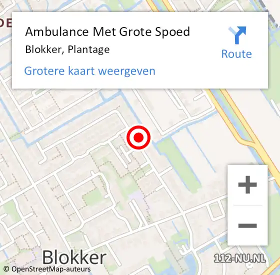 Locatie op kaart van de 112 melding: Ambulance Met Grote Spoed Naar Blokker, Plantage op 6 juni 2024 09:13