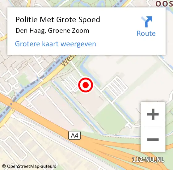 Locatie op kaart van de 112 melding: Politie Met Grote Spoed Naar Den Haag, Groene Zoom op 6 juni 2024 09:31