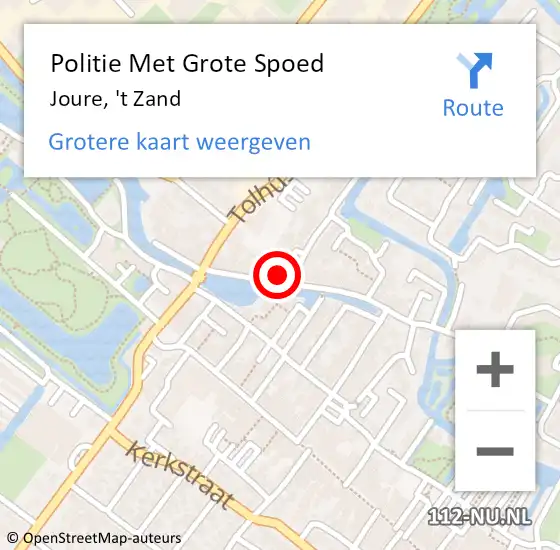 Locatie op kaart van de 112 melding: Politie Met Grote Spoed Naar Joure, 't Zand op 6 juni 2024 09:48