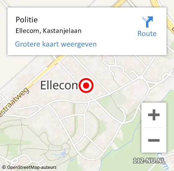 Locatie op kaart van de 112 melding: Politie Ellecom, Kastanjelaan op 6 juni 2024 09:55