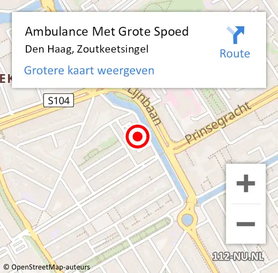 Locatie op kaart van de 112 melding: Ambulance Met Grote Spoed Naar Den Haag, Zoutkeetsingel op 6 juni 2024 10:24