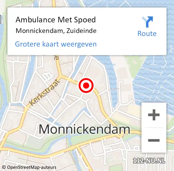 Locatie op kaart van de 112 melding: Ambulance Met Spoed Naar Monnickendam, Zuideinde op 6 juni 2024 10:24