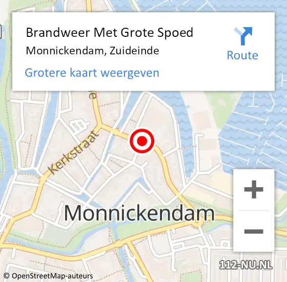 Locatie op kaart van de 112 melding: Brandweer Met Grote Spoed Naar Monnickendam, Zuideinde op 6 juni 2024 10:27