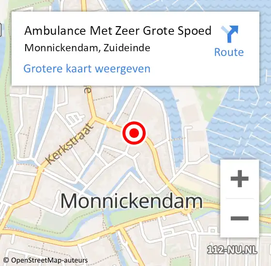 Locatie op kaart van de 112 melding: Ambulance Met Zeer Grote Spoed Naar Monnickendam, Zuideinde op 6 juni 2024 10:29