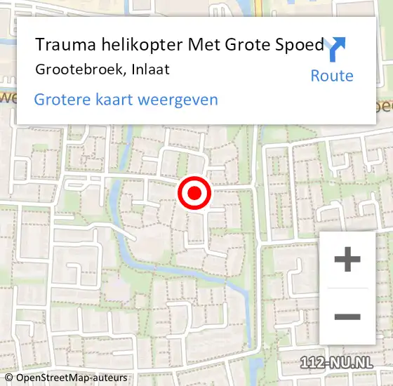 Locatie op kaart van de 112 melding: Trauma helikopter Met Grote Spoed Naar Grootebroek, Inlaat op 6 juni 2024 10:44