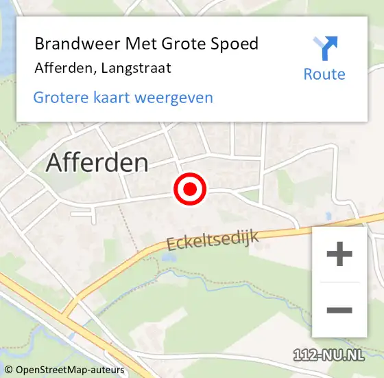 Locatie op kaart van de 112 melding: Brandweer Met Grote Spoed Naar Afferden, Langstraat op 6 juni 2024 10:48