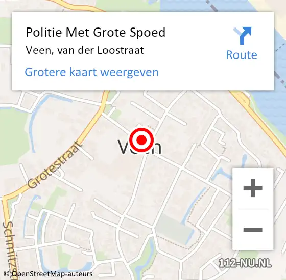 Locatie op kaart van de 112 melding: Politie Met Grote Spoed Naar Veen, van der Loostraat op 6 juni 2024 11:16