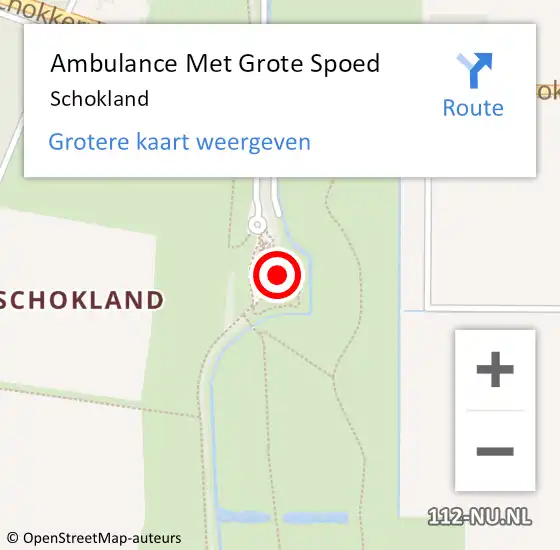 Locatie op kaart van de 112 melding: Ambulance Met Grote Spoed Naar Schokland op 6 juni 2024 11:48